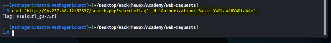 get parameters htb terminal