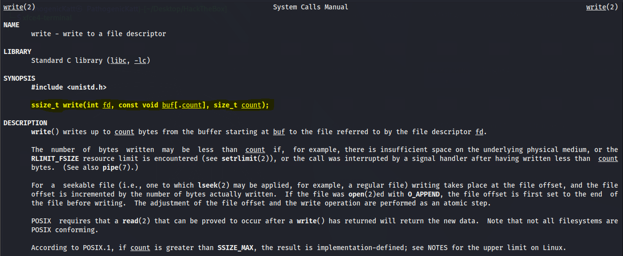 linux write syscall
