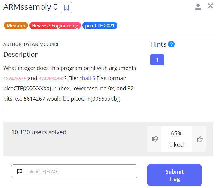 Challenge screenshot