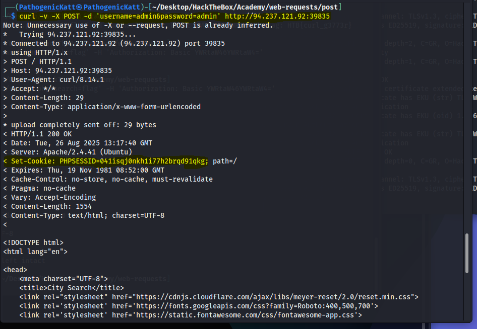 post method htb curl cookie