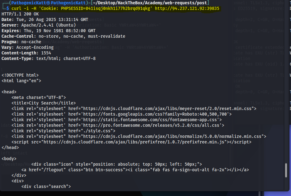 post method htb curl cookie login
